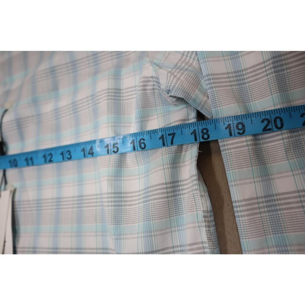 Calvin Klein Boys Blue and Grey Plaid Button Down Stretch Shirt Size 20 - Picture 5 of 6